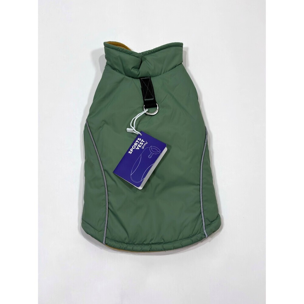 Gooby Sports Dog Vest Sage Green Fleece Lined NWT - Medium